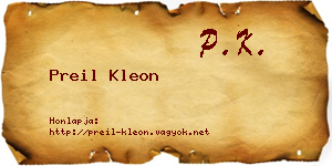 Preil Kleon névjegykártya